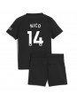 Manchester City Nico Gonzalez #14 Vieraspaita Lasten 2025-26 Lyhythihainen (+ shortsit)